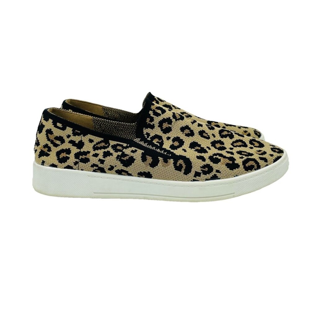 Sonoma Shoes Women's Size 7.5 M Leopard Print Slip On Comfort Sneakers Stretch